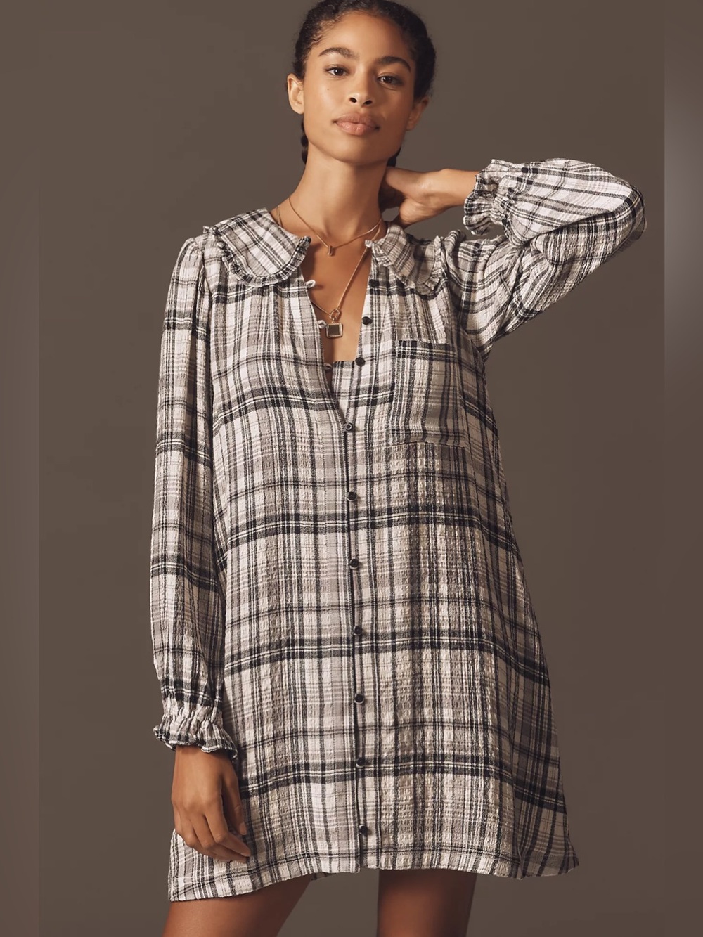 Anthropologie Pilcro The Keira Long-Sleeve Mini Dress